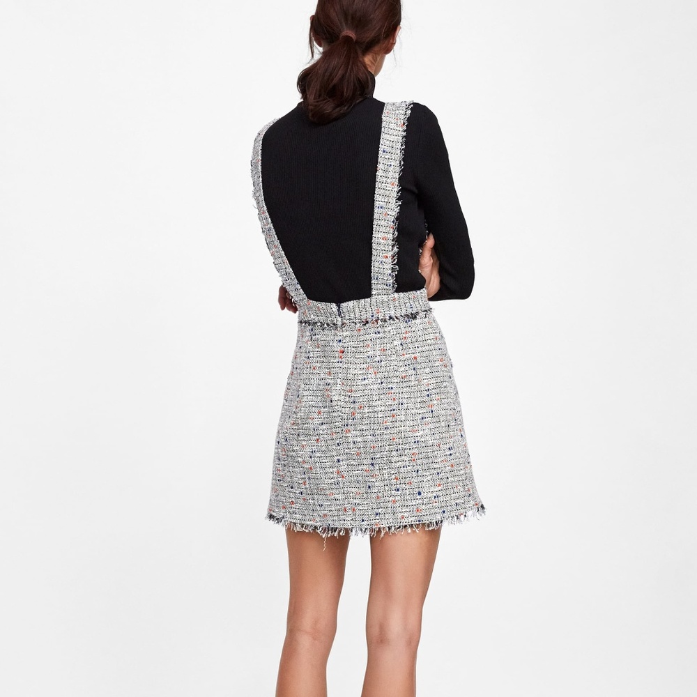 zara MINI SKIRT WITH TWEED SUSPENDERS - Picture 2 of 6